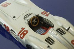 Mercedes 300 SLR Stromline (W196) 1954 silver and Mercedes SLR McLaren (C199) 2003 Silver, 50 years Mercedes Magazine, Set Minichamps 1:43