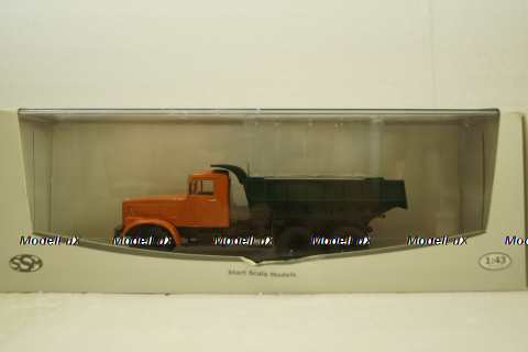 Краз-256Б1, самосвал, оранжевый/зеленый, SSM1086, SSM 1:43