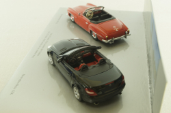 Mercedes 190 SL (W 121) 1955 red and Mercedes SLK 350 (R171) 2004 black, Set, B66045920,  Minichamps 1:43 