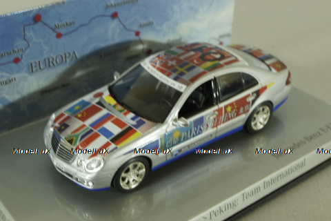 Mercedes E 320 CDI (W211) Rallye Paris-Peking Nr.01 2006, silver, B66962258, Minichamps 1:43