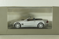 Mercedes SL 500 cabriolet (R230) 2001, silver, B66961924, Minichamps 1:43