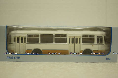 Лиаз-677М, белый/охра, Советский Автобус 1:43