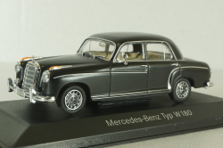 Mercedes 220 S Ponton  (W180) 1956, matt black, B66040403, Minichamps 1:43