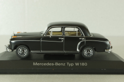 Mercedes 220 S Ponton  (W180) 1956, matt black, B66040403, Minichamps 1:43