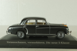 Mercedes 220 S Ponton  (W180) 1956, matt black, B66040403, Minichamps 1:43