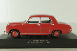 Mercedes 180 A Ponton (W180) 1956, 50 years Ponton 06 September 2003, red, B66040358, Minichamps 1:43