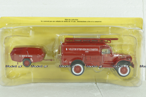 Dodge WC54 Truck Scala With Trailer 1949, Camions de Pompiers, Hachette 1:43