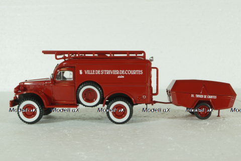 Dodge WC54 Truck Scala With Trailer 1949, Camions de Pompiers, Hachette 1:43