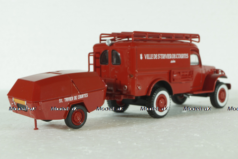 Dodge WC54 Truck Scala With Trailer 1949, Camions de Pompiers, Hachette 1:43