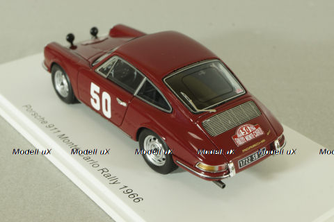 Porsche 911 #50, red, Rally Monte Carlo 1966, S6604, Spark 1:43