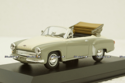 Wartburg A311 Cabriolet, 1958, grey/white, 940015930, Maxichamps 1:43