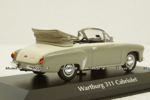 Wartburg A311 Cabriolet, 1958, grey/white, 940015930, Maxichamps 1:43