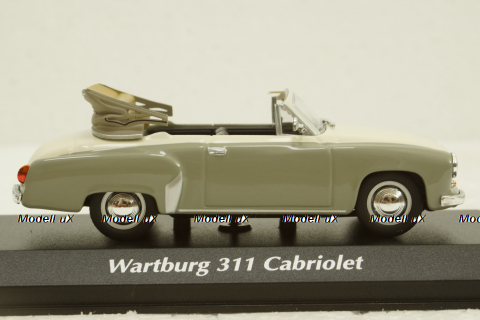 Wartburg A311 Cabriolet, 1958, grey/white, 940015930, Maxichamps 1:43