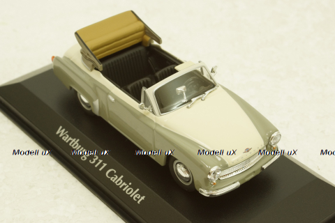 Wartburg A311 Cabriolet, 1958, grey/white, 940015930, Maxichamps 1:43