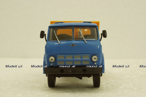 Маз-509Б самосвал, 1970г синий/желтый, Н722, Наш Автопром 1:43