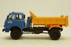 Маз-509Б самосвал, 1970г синий/желтый, Н722, Наш Автопром 1:43
