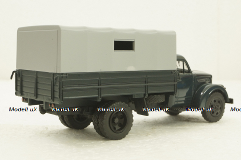 УралЗис-355М, борт с тентом, зеленый/серый, АвтоИстория 1:43