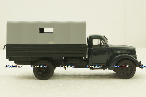УралЗис-355М, борт с тентом, зеленый/серый, АвтоИстория 1:43