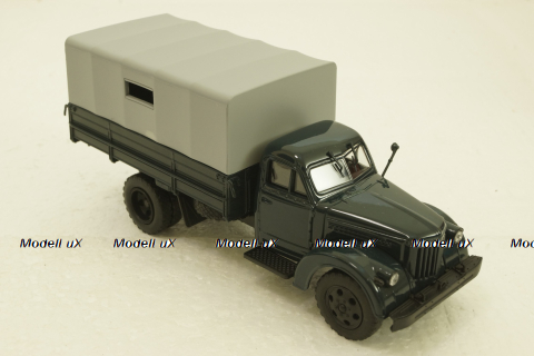 УралЗис-355М, борт с тентом, зеленый/серый, АвтоИстория 1:43