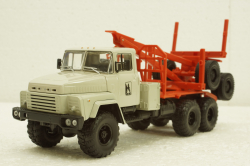 Краз-260Л лесовоз серый/красный, Н728, Наш Автопром 1:43
