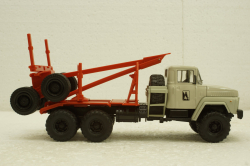 Краз-260Л лесовоз серый/красный, Н728, Наш Автопром 1:43