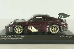 Porsche 911 (992) GT3 RS 2023, purple with gold wheels,410062112, Minichamps 1;43 