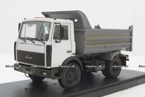 Маз-5551, самосвал, белый/серый, (АвтоИстория) Конверсии 1:43