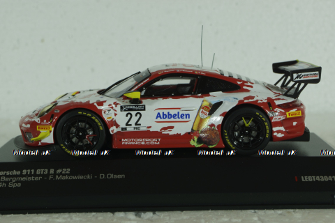 Porsche 911 GT3 R No.22, 24h Spa Bergmeister/Makowiecki/Olsen 2020, LEGT43041, IXO 1:43