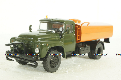 Зил-130 КО-002  Поливомоечная, Хаки/оранж,  Автомобиль на службе №80 1:43