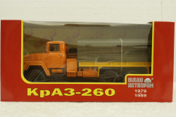 Краз-260 борт с тентом, оранжевый 1980, Н290, Наш Автопром 1:43