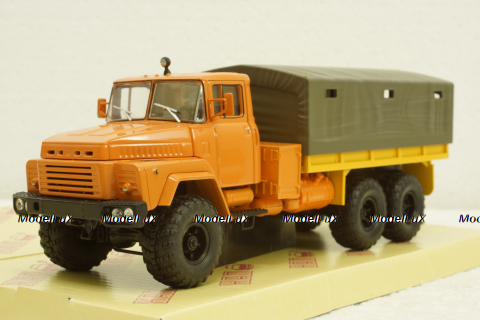 Краз-260 борт с тентом, оранжевый 1980, Н290, Наш Автопром 1:43