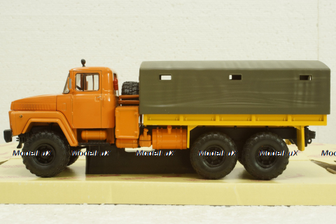 Краз-260 борт с тентом, оранжевый 1980, Н290, Наш Автопром 1:43