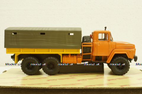 Краз-260 борт с тентом, оранжевый 1980, Н290, Наш Автопром 1:43