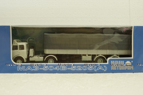 Маз-504В с п/прицепом 5205А Совстрансавто белый, Н789, Наш Автопром 1:43