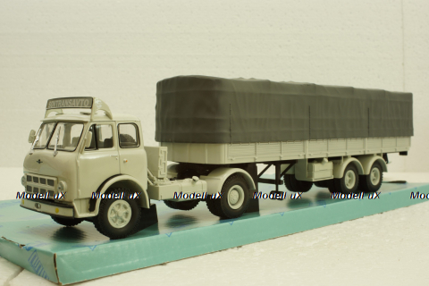 Маз-504В с п/прицепом 5205А Совстрансавто белый, Н789, Наш Автопром 1:43