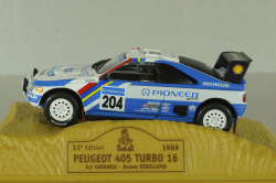 Peugeot 405 Turbo 16 #204  Rally Paris-Dakar 1989 A.VATANEN - B. BERGLUND, Norev 1:43