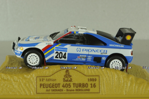 Peugeot 405 Turbo 16 #204  Rally Paris-Dakar 1989 A.VATANEN - B. BERGLUND, Norev 1:43
