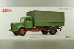 Mercedes L3500 truck with canvas top, green/red/grey, 450050100, Schuco 1:18