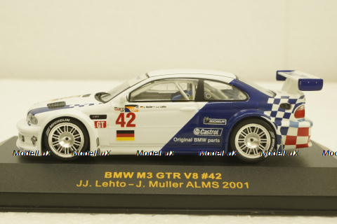 BMW M3 GTR V8 #42, JJ Lehto/J.Muller ALMS 2001, GTM006, IXO 1:43
