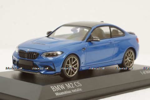 BMW M2 CS 2020 Blue with Gold Wheels, 410021025, Minichamps 1:43