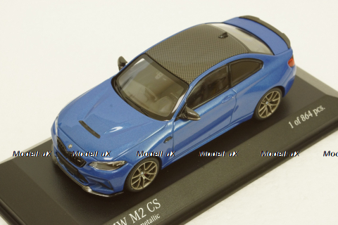 BMW M2 CS 2020 Blue with Gold Wheels, 410021025, Minichamps 1:43