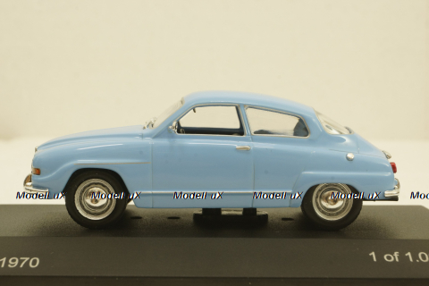 Saab 96 V4, 1970, light blue, WhiteBox 1:43