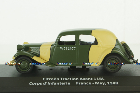 Citroen Traction Avant 11 BL,  Altaya Military #25, Altaya 1:43