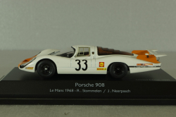 Porsche 908, 24h LeMans #33 R. Stommelen/J.Neerpasch 1968, white, 450372100, Schuco 1:43
