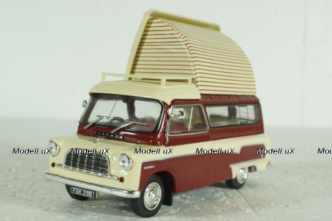 Bedford CA Caravan creme/darkred, Hachette 1:43