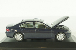 BMW 735 E65 7-Series, 2001, blue, 431020206, Minichamps 1:43