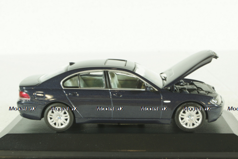 BMW 735 E65 7-Series, 2001, blue, 431020206, Minichamps 1:43