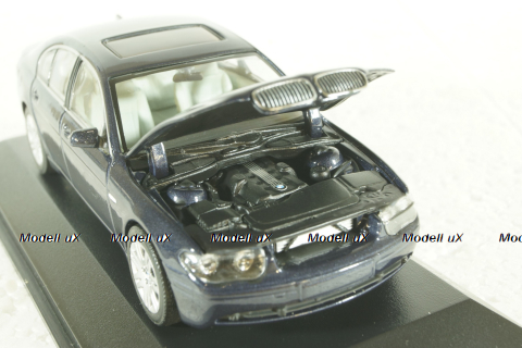 BMW 735 E65 7-Series, 2001, blue, 431020206, Minichamps 1:43