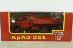 Краз-251 самосвал, 1979г, красный, Н774, Наш Автопром 1:43