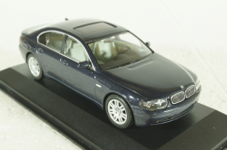 BMW 735 E65 7-Series, 2001, blue, 431020206, Minichamps 1:43